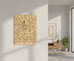 MDF DIY wall art with intricate design in a modern room