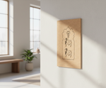 Decorative MDF DIY wall art with animal illustrations on a beige background in a bright room.