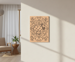 MDF DIY  wall art with abstract design in a modern living room