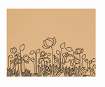 MDF DIY wall art drawing of flowers on a brown background
