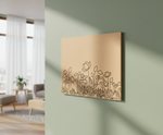 Decorative MDF DIY  wall art with floral design on a light green wall