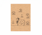 MDF DIY wall art with a cow and lotus designs on a white background