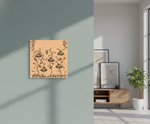 Decorative MDF DIY  wall art on a plain wall with a modern interior setting.
