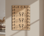 MDF DIY Framed artwork of cow illustrations on a beige wall