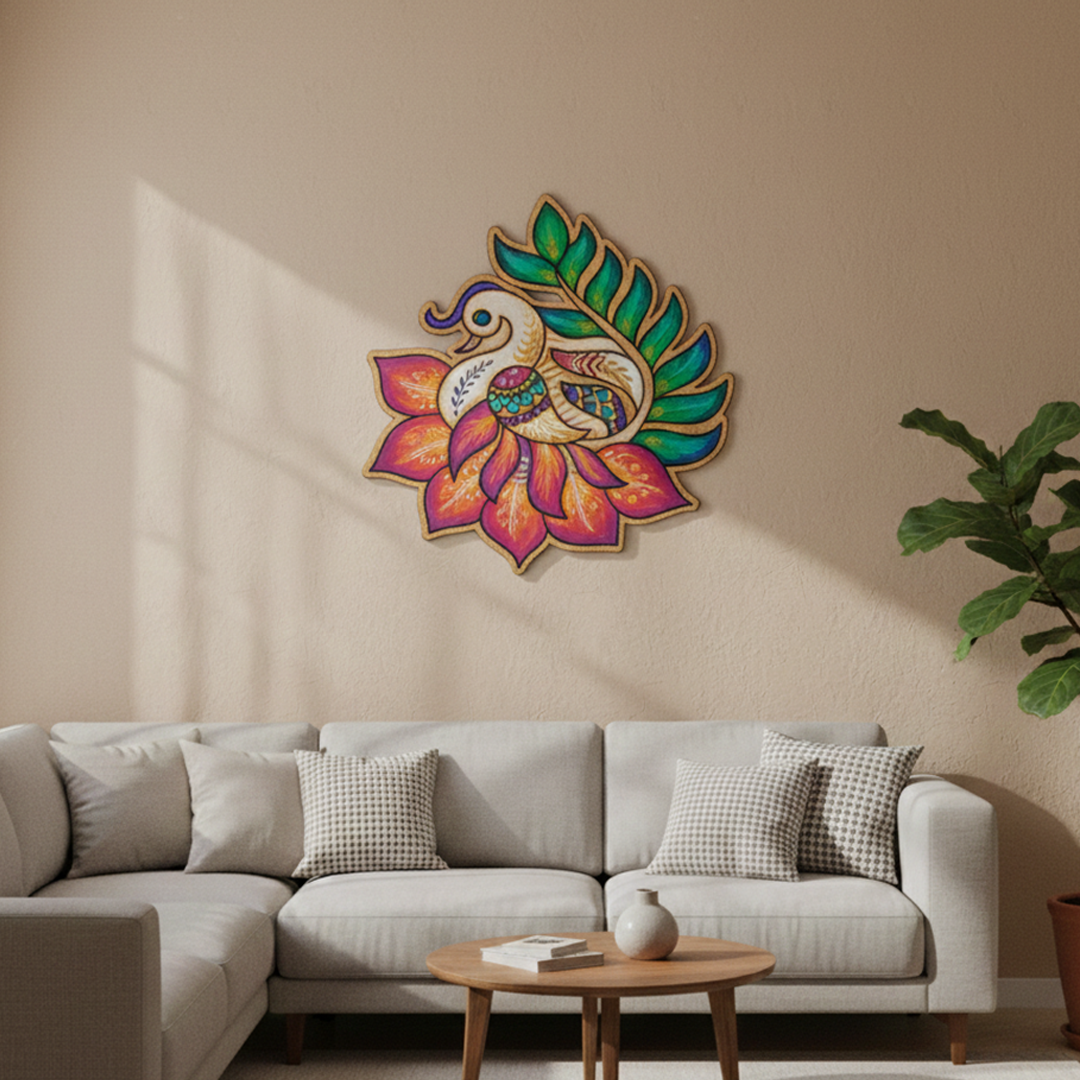 DIY MDF Peacock Lotus Cutout for Craft & Home Decor