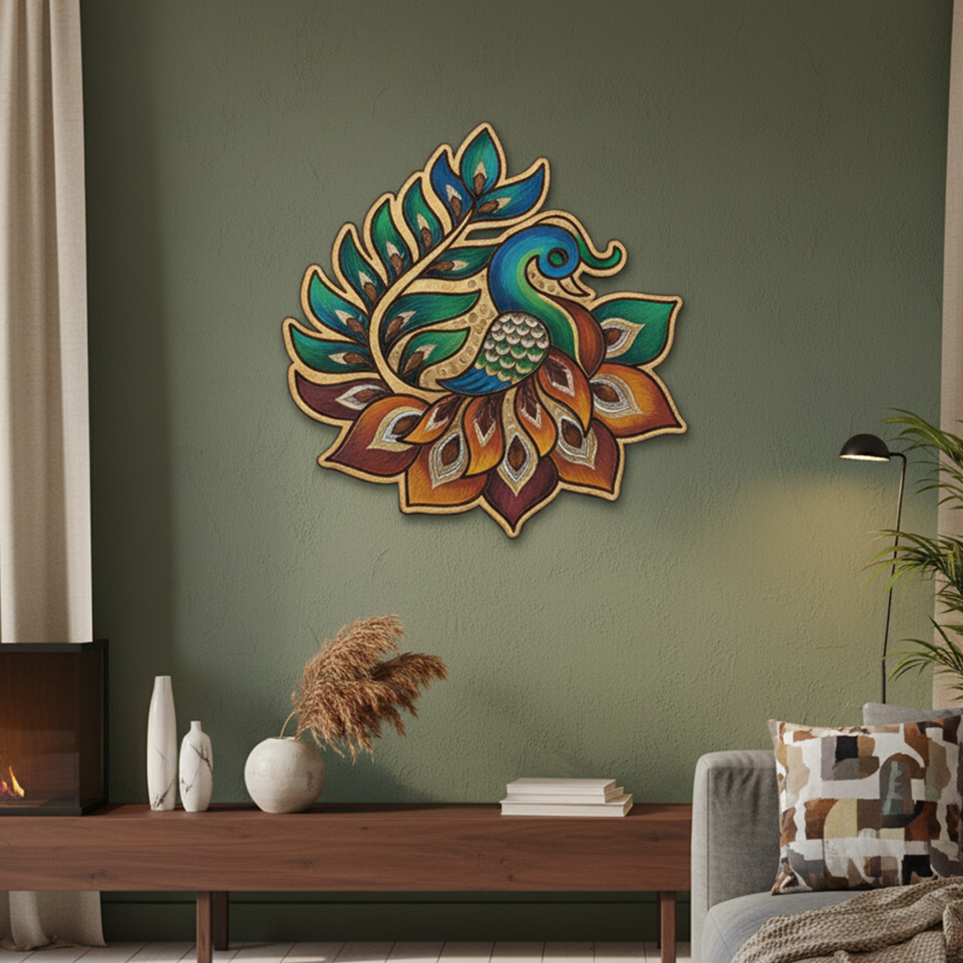 DIY MDF Peacock Lotus Cutout for Craft | Home Decor