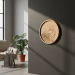 MDF Bordered Pre Marked Base for DIY Painting Craft round board with engraved outline design hanging on wall