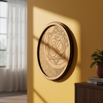 MDF Bordered Om Mandala Pre Marked Base for Painting round board with engraved spiritual design hanging on wall