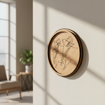 MDF Bordered Pre Marked Kamdhenu Cow Base for Painting round board with engraved cow outline hanging on wall