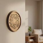 MDF Bordered Pre Marked Birds Floral Base for Painting round board with engraved birds and flower design hanging on wall