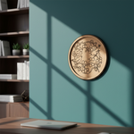 MDF Bordered Pre Marked Birds Floral Base for Painting round board with engraved birds and flower design hanging on wall