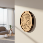 MDF Bordered Pre Marked Birds Floral Base for Painting round board with engraved birds and flower design hanging on wall