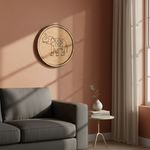 MDF Bordered Pre Marked Elephant Floral Base round board with engraved elephant design hanging on wall