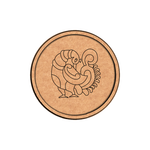 MDF Bordered Pre Marked Abstract Peacock Base round board with engraved modern peacock design