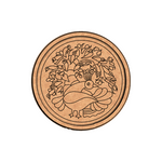 MDF Bordered Pre Marked Peacock Garden Base round board with engraved peacock and floral design