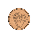 MDF Bordered Pre Marked Sacred Cow Trio Base round board with engraved cow faces design