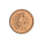 MDF Bordered Pre Marked Dancing Peacock Base round board with engraved peacock design