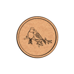 MDF Bordered Pre Marked Love Birds Base round board with engraved bird couple design