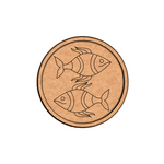 MDF Bordered Pre Marked Twin Fish Base round board with engraved fish design