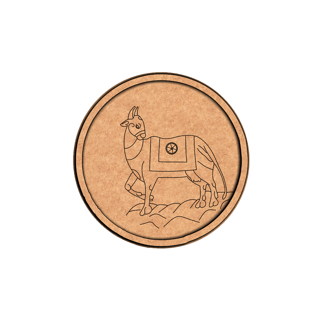 MDF Bordered Pre Marked Llama Art Base round board with engraved llama design