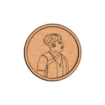 MDF Bordered Pre Marked Royal Portrait Base round board with engraved historical portrait design