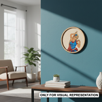 MDF Bordered painted Pre Marked Dancing Lady Base round board with engraved classical dancer design hanging on wall