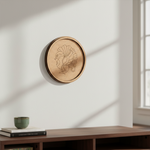 Bordered pre marked MDF round base with peacock design for DIY painting and craft projects hanging on a wall