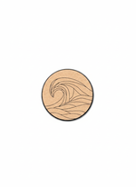 Round MDF DIY Wall hanging with a leaf pattern on a white background