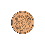 Bordered pre marked MDF round base with twin birds floral design for DIY painting and craft projects