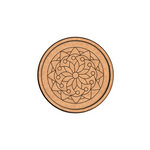 Bordered pre marked MDF round base with circular mandala design for DIY painting and craft projects