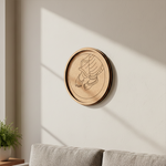 Bordered pre marked MDF round base with Krishna feet design for DIY painting and craft projects hanging on wall