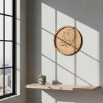 Bordered pre marked MDF round base with Krishna feet design for DIY painting and craft projects hanging on wall