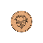 Bordered pre marked MDF round base with dhol design for DIY painting and craft projects 