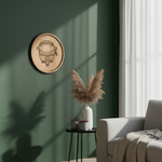 Bordered pre marked MDF round base with dhol design for DIY painting and craft projects hanging on wall