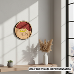 Bordered painted pre marked MDF round base with dancing feet design for DIY painting and craft projects hanging on a wall