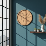 Bordered pre marked MDF round base with dancing feet design for DIY painting and craft projects hanging on a wall