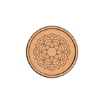 Bordered pre marked MDF round base with lotus mandala design for DIY painting and craft projects