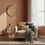 Bordered pre marked MDF round base with lotus mandala design for DIY painting and craft projects hanging on wall