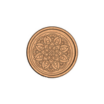 Bordered pre marked MDF round base with detailed mandala design for DIY painting and craft projects