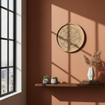 Bordered pre marked MDF round base with detailed mandala design for DIY painting and craft projects hanging on wall