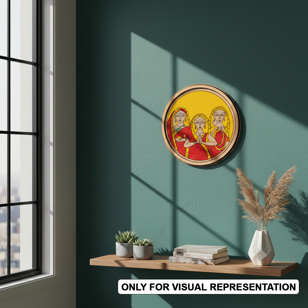 MDF Three Women Art Bordered Pre Marked DIY Craft Base