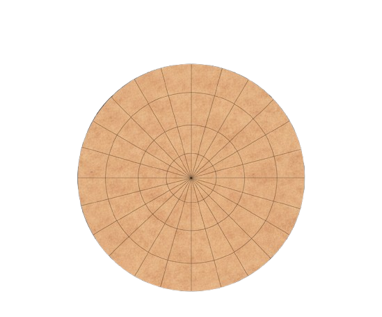 Bordered pre marked MDF round base with dense radial grid for mandala and precision DIY art projects 