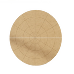 Round MDF DIY board with concentric circles on a white background