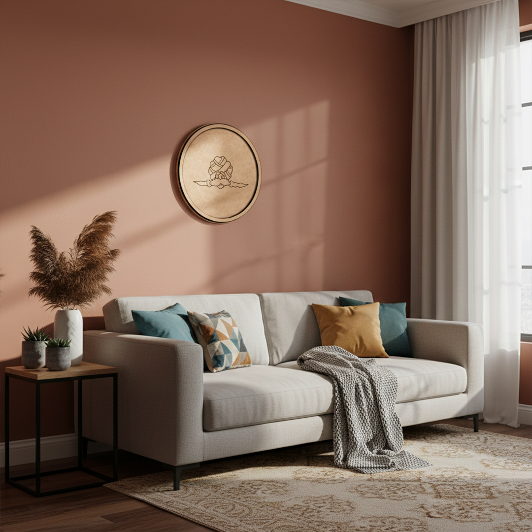 Bordered pre marked MDF round base with Rajasthani man folk art design for DIY painting and craft projects hanging on wall