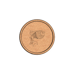 Bordered pre marked MDF round base with fish design for DIY painting and craft projects