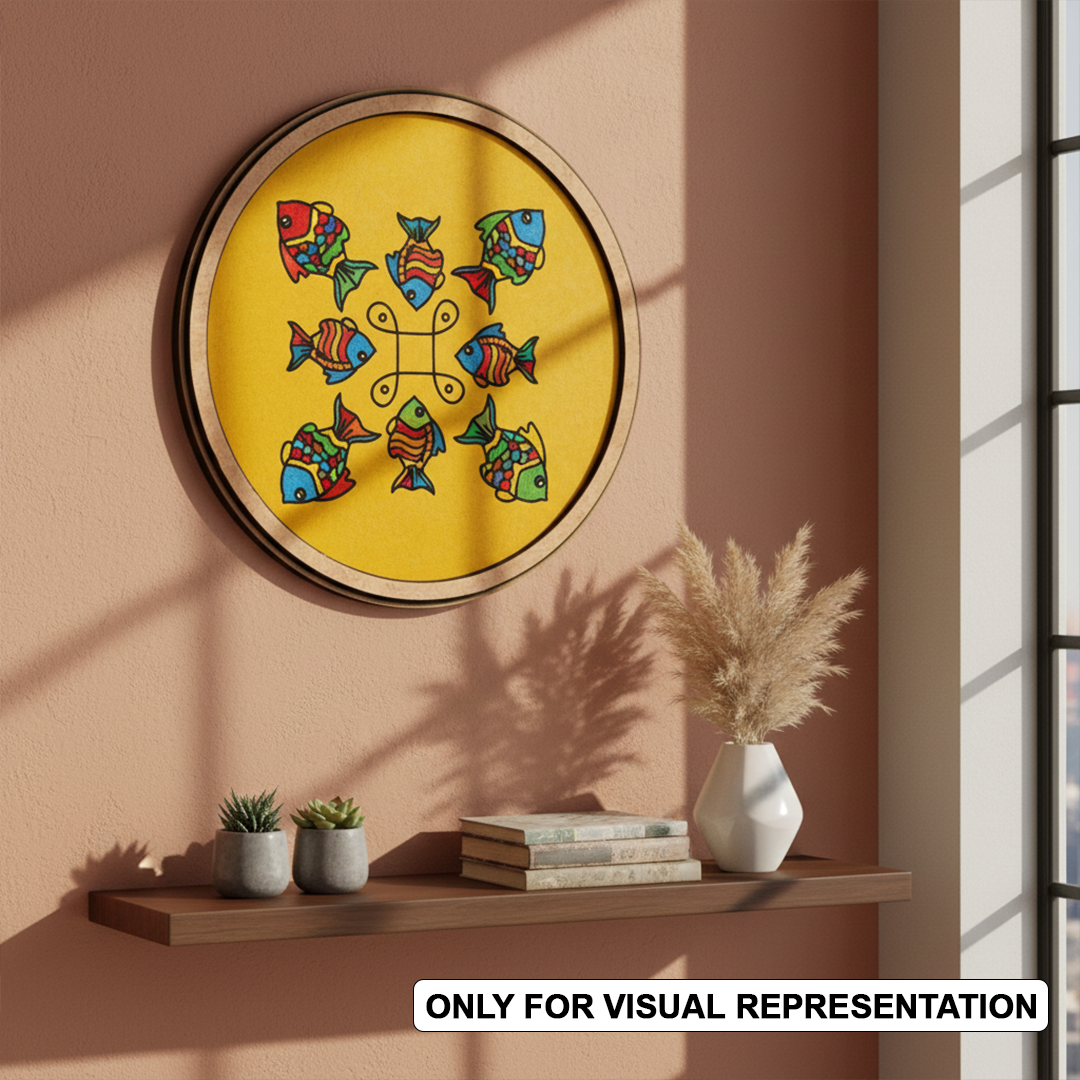 MDF Fish Mandala Bordered Pre Marked DIY Base