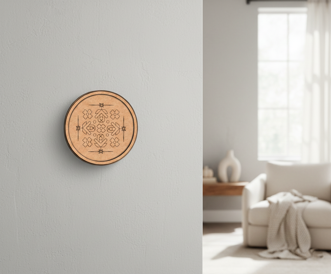 MDF Floral Geometric Bordered Pre Marked DIY Craft Base