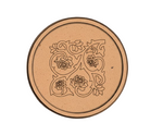 Bordered pre marked MDF round base with rose vine floral design for DIY painting and craft projects