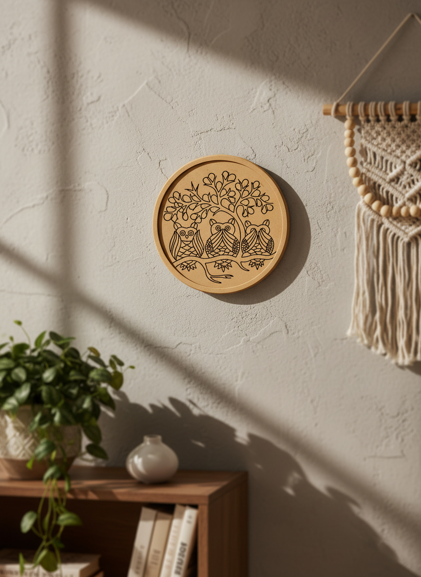 MDF owl design wall décor