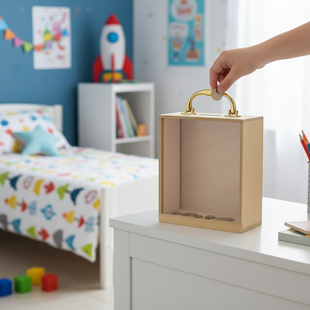Hand dropping coin in MDF coin box